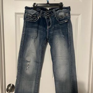 Stylish Distressed Blue Jeans